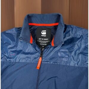 G Star Raw Nancor Bomber Jacket Men XL Sapphire Blue Mesh Lined Full Zip-EUC